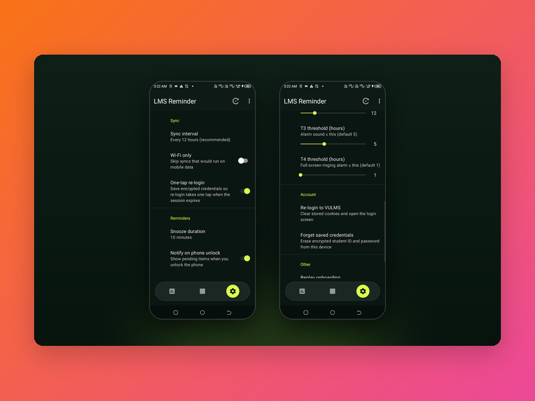 LMS Reminder Android app screenshot
